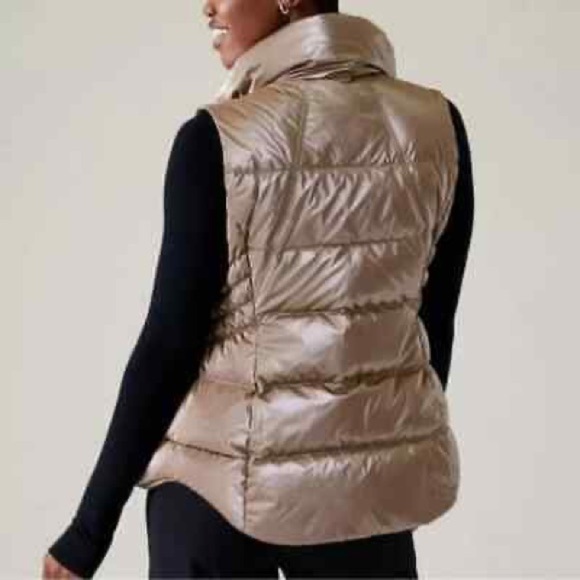 NWOT Athleta Downtown Gilet Downtown Metallic Vest - Picture 2 of 14